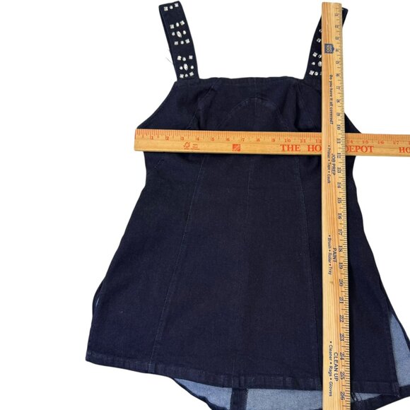 Free People Embellished Denim Corset Tank Top NWT | Studded Jean Bustier | SZ:S - Picture 10 of 10